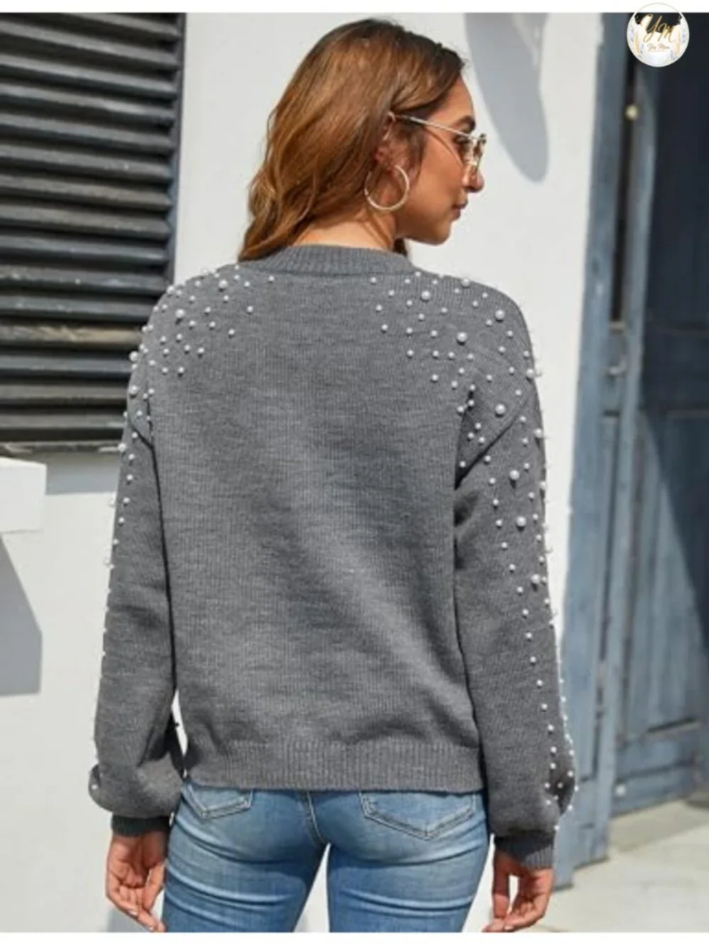 Oversized Chunky Knit Pullover Sweater Long Lantern Sleeve Mock Neck